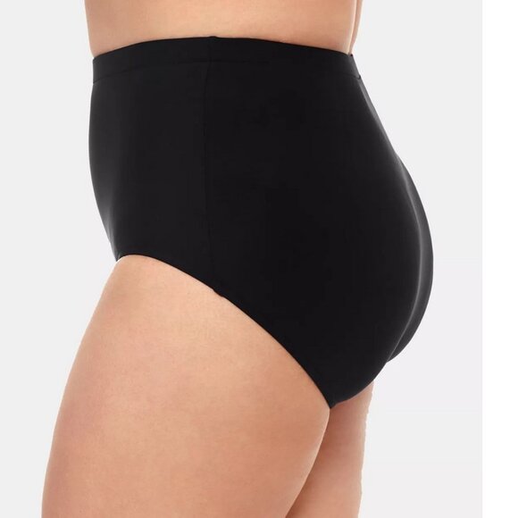 Swim Solutions Plus Size Mid-Rise Tummy-Control Bikini Bottoms - Picture 11 of 11